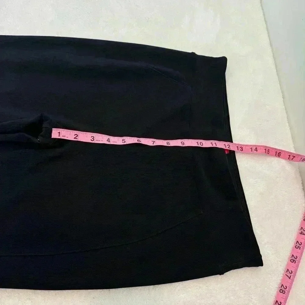 Spanx Micro Rib Knit Control Top Skimmer Leggings in Black Pants Women's Size XL